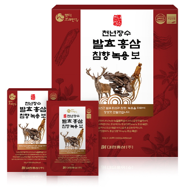 [대한홍삼] 천년장수 발효홍삼 침향녹용보 (50g*30포)